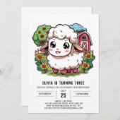  Charmante Schaap Digitale Verjaardag Kaart (Voorkant / Achterkant)