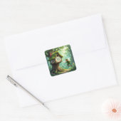 Charmante Schattige grillige Fairy Post Seals Vierkante Sticker (Envelop)