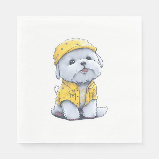Charmante schattige hond servet (Voorkant)