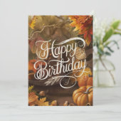 Charmante Schattigee bos Herfst Herfst Happy Birth Kaart (Staand voorkant)