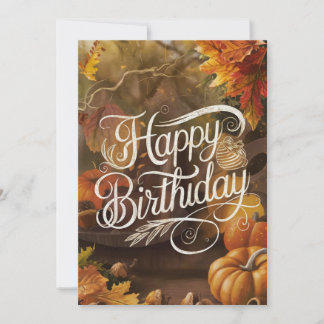 Charmante Schattigee bos Herfst Herfst Happy Birth Kaart