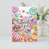 Charmante Schattigee Candyland dank je kaart (Staand voorkant)