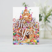 Charmante Schattigee Candyland dank je kaart (Staand voorkant)