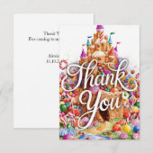 Charmante Schattigee Candyland dank je kaart (Voorkant / Achterkant)