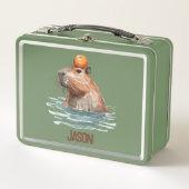 Charmante Schattigee Capybara met Oranje en Kinder (Voorkant)