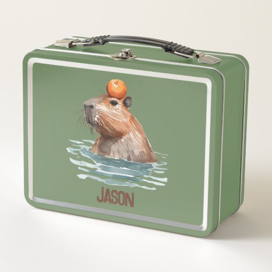 Charmante Schattigee Capybara met Oranje en Kinder (Voorkant)