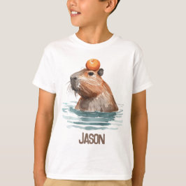 Charmante Schattigee Capybara met Oranje en Kinder T-shirt