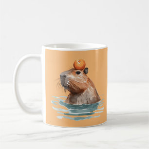 Charmante Schattigee Capybara met Sinaasappel Koffiemok