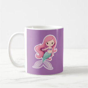 Charmante Schattigee pastel zeemeermin Koffiemok
