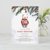 Charmante Schattigee Pinguïn Winter Christmas Baby Kaart (Staand voorkant)