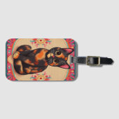 Charmante Schattigee Tortoiseshell Kat Vibrant Bor Bagagelabel (Voorkant (horizontaal))
