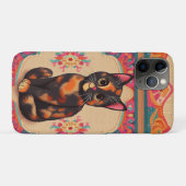 Charmante Schattigee Tortoiseshell Kat Vibrant Bor Case-Mate iPhone Case (Achterkant (horizontaal))
