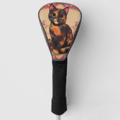 Charmante Schattigee Tortoiseshell Kat Vibrant Bor Golfheadcover (Voorkant)