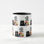 Charmante Schattigee Zwarte Kat Leesboeken Mok (Midden)