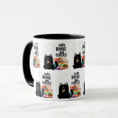 Charmante Schattigee Zwarte Kat Leesboeken Mok (Voorkant links)