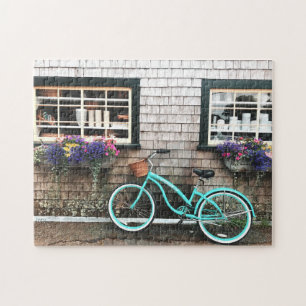 Charmante schilderachtige Cape Cod Blauwe Fietsblo Legpuzzel