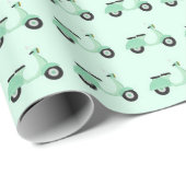 Charmante scooterparade cadeaupapier (Rol Hoek)