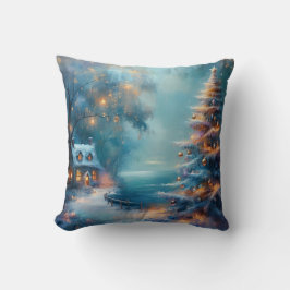 Charmante Seaside Cottage op eerste kerstdag Kussen