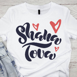 Charmante Shana Tova met harten T-shirt