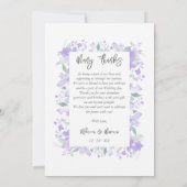 Charmante sierlijke bloemeneigentijdse Lila foto Bedankkaart (Achterkant)