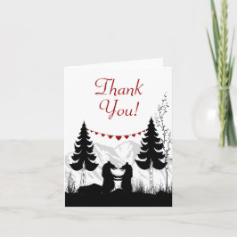 Charmante Silhouette Mountain Beren Dank je kaart