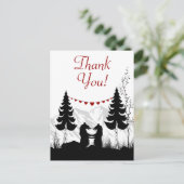 Charmante Silhouette Mountain Beren Dank u Briefkaart (Staand voorkant)