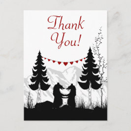 Charmante Silhouette Mountain Beren Dank u Briefkaart