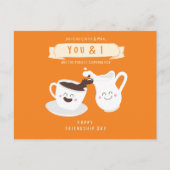 Charmante Sinaasappel en witte koffie en melk Briefkaart (Voorkant)