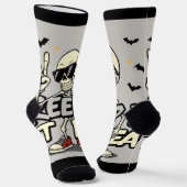 Charmante Skeleton Halloween Sokken – Leuk & Uniek (Gebogen)