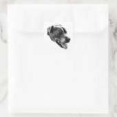 Charmante Smile Pitbull Mix Art Sticker (Tas)
