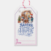 Charmante sneeuwman kerstcadeau tags cadeaulabel (Achterkant)