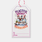 Charmante sneeuwman kerstcadeau tags cadeaulabel (Achterkant)