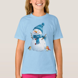 Charmante sneeuwman" T-shirt voor wintervakantie K