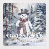 Charmante Sneeuwman Waterverf Winter Forest Baking Labels (Design 2)