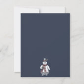 Charmante Sneeuwman Waterverf Winter Forest Foto Feestdagenkaart (Achterkant)