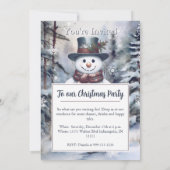 Charmante Sneeuwman Waterverf Winter Forest Party Kaart (Achterkant)