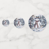 Charmante sneeuwman Waterverf winterbos Confetti (Voorkanten)