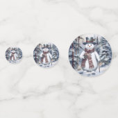 Charmante sneeuwman Waterverf winterbos Confetti (Achterkanten)