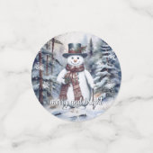 Charmante sneeuwman Waterverf winterbos Confetti (Kleine voorkant)