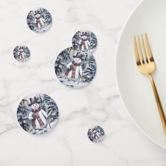 Charmante sneeuwman Waterverf winterbos Confetti (Groep)