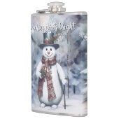 Charmante sneeuwman Waterverf winterbos Heupfles (Links)