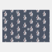 Charmante sneeuwman Waterverf winterbos Inpakpapier Vel (Voorkant 2)