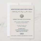 Charmante Sneeuwvlok Feestelijke Uitnodiging (Voorkant)