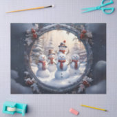 Charmante Snowman Familie Decoupage Craft Paper Tissuepapier (Craft)