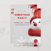 Charmante Snowman Kerstfeest Uitnodigingen (Voorkant / Achterkant)