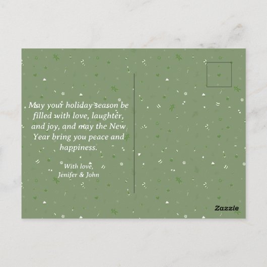 Charmante Snowy Village Waterverf Kerst Briefkaart (Achterkant)