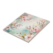 Charmante Spring Waterverf Bloemen Tegeltje (Zijkant)