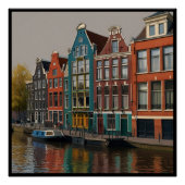 Charmante stad van Amsterdam Perfect Poster (Voorkant)