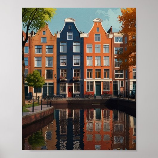 Charmante stad van Amsterdam Poster (Voorkant)
