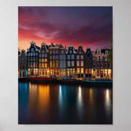 Charmante stad van Amsterdam Poster
